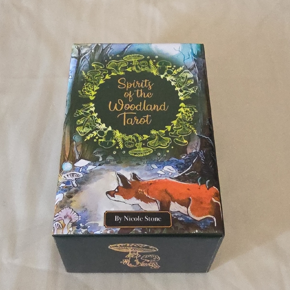 Spirits of the Woodland Tarot Deck by Nicole Stone - Green & Orange Box